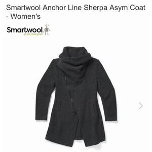 Smartwool Coat Women’s Size Small Gray Wool Blend Anchor Line Asym Funnel Cowl